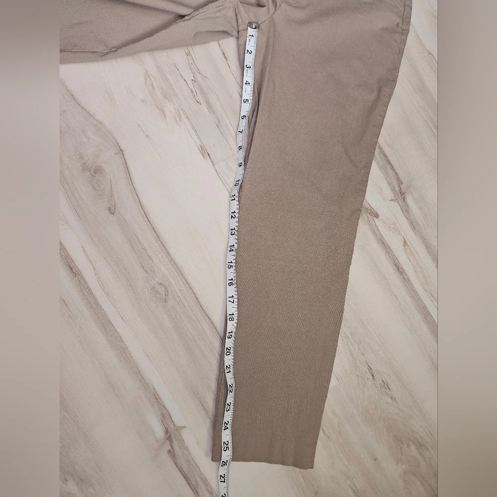 AB StudioTan Khaki Stretch Chino Dress Pants Size 10 Rayon Blend Career Trousers - Picture 6 of 9